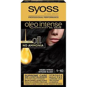 Vopsea de par fara amoniac Color Oleo 1-10 negru intens, 115ml, Syoss