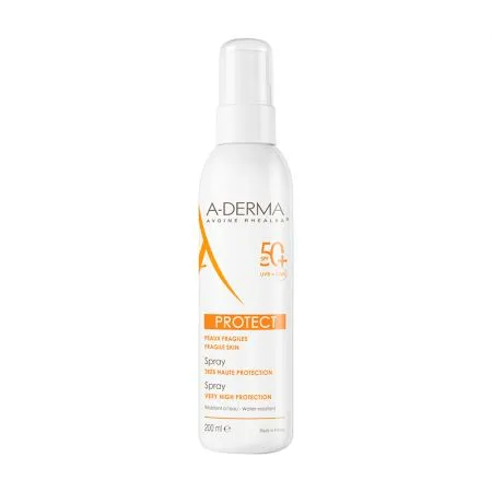 Spray pentru piele sensibila cu SPF 50+ A-Derma Protect, 200 ml, A-Derma