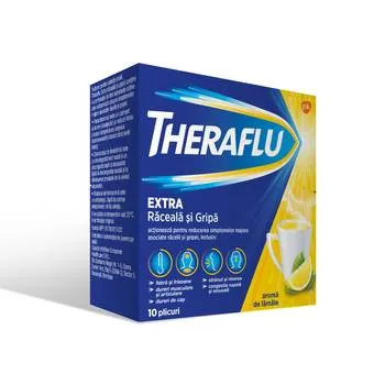 Theraflu Extra raceala si gripa, 10 plicuri, Haleon