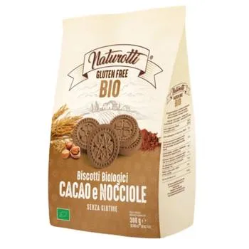 Biscuiti cu cacao si alune de padure fara gluten Bio, 300g, Naturotti