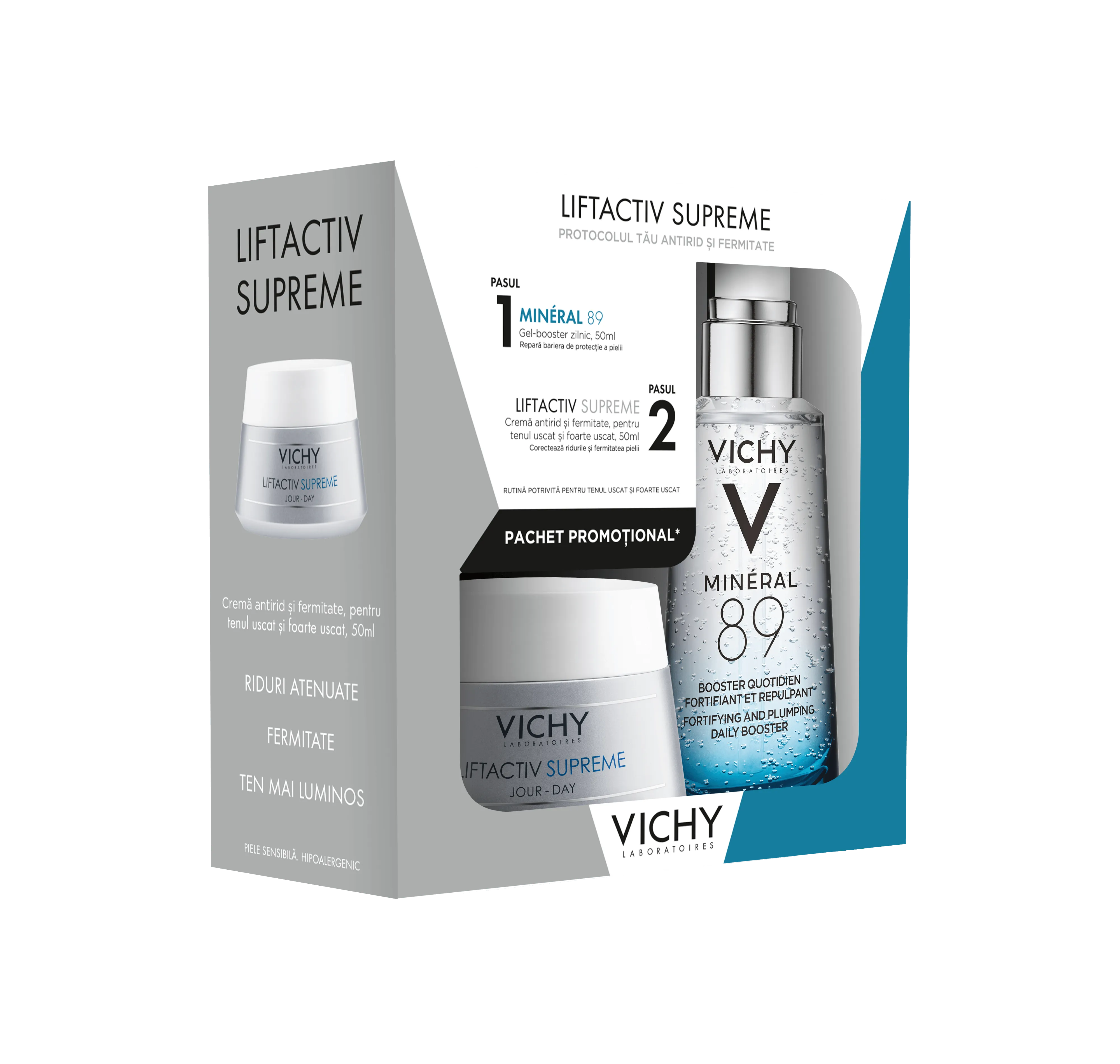 Lifactiv Supreme Crema PU, 50ml + Mineral 89 Gel booster, 50ml, Vichy