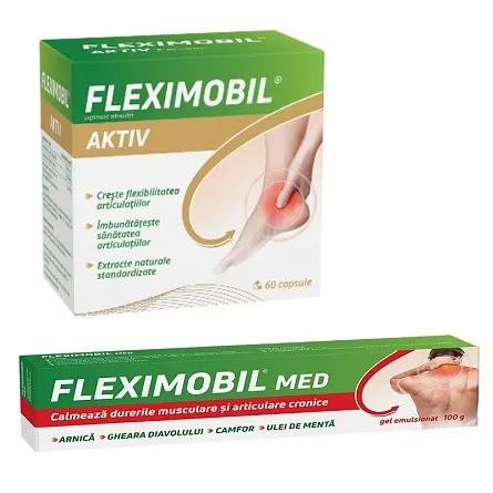 Fleximobil Aktiv x 60 capsule + Fleximobil gel x 100g