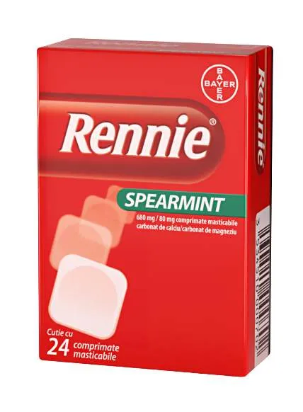 RENNIE SPEARMINT 24 COMPRIMATE MASTICABILE