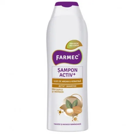 Farmec, Sampon activ cu ulei de argan si keratina, 200 ml