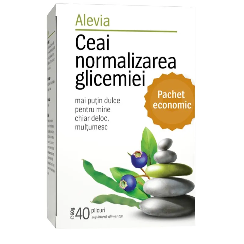 Ceai normalizarea glicemiei, 40 plicuri, Alevia