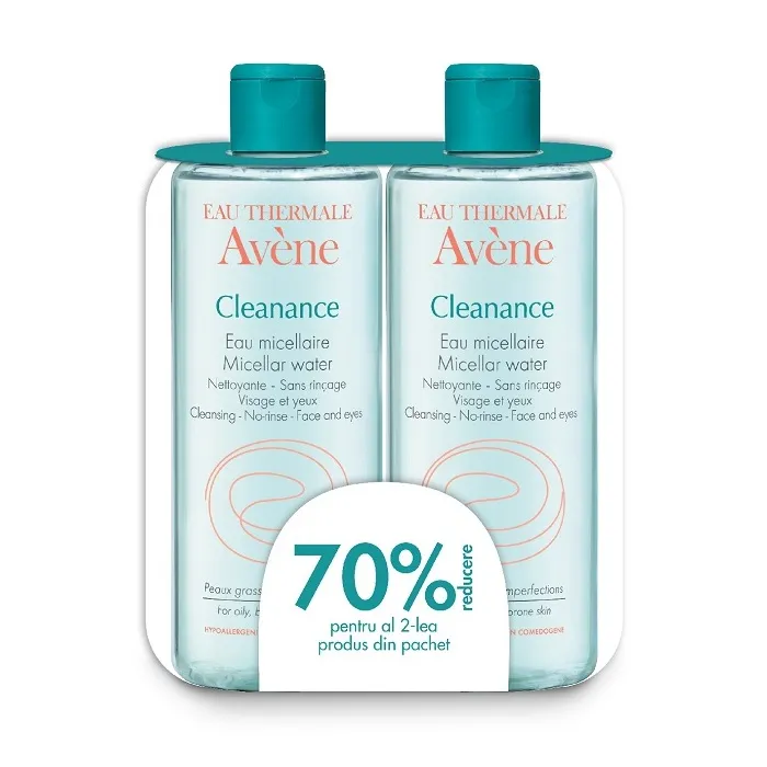 AVENE Pachet  Apa micelara pentru ten gras cu tendinta acneica Cleanance, 400 ml  400 ml, Pierre Fabre