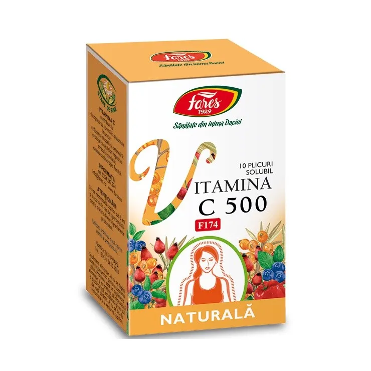 FARES F174 VITAMINA C 500MG NATURALA SOLUBILA 10PLICURI