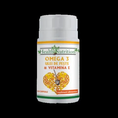 Omega3 ulei de peste 500 mg + Vitamina E 5mg, 60 capsule moi, Health Nutrition