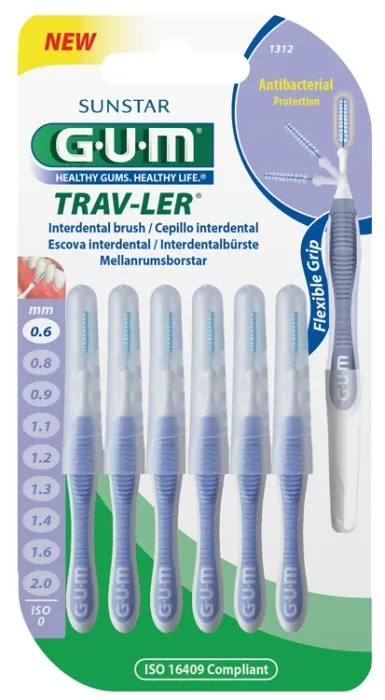 GUM PERII INTERDENTARE TRAV-LER 0.6MM LILA 6BUC