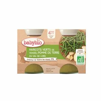 Piure de cartofi si fasole verde, 2 x 130g, BabyBio