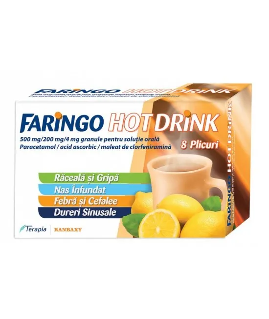 Faringo Hot Drink, 8 plicuri, Terapia