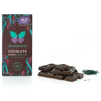 Ciocolata amaruie cu 70% spirulina, 100g, Sweeteria