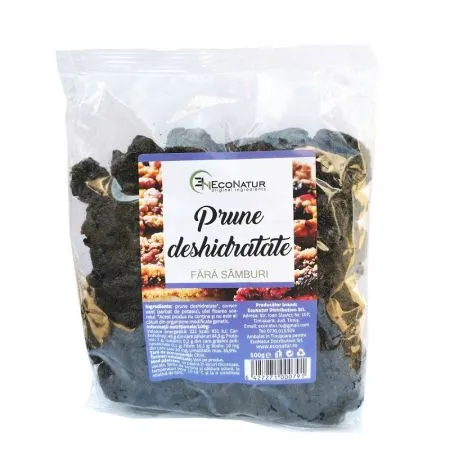 Prune uscate fara samburi, 500g, Econatur