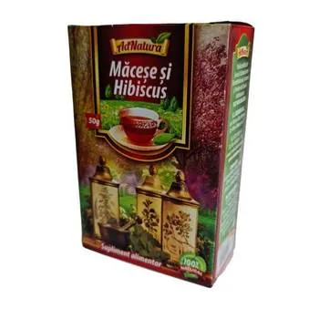 Ceai de macese si hibiscus, 50g, AdNatura