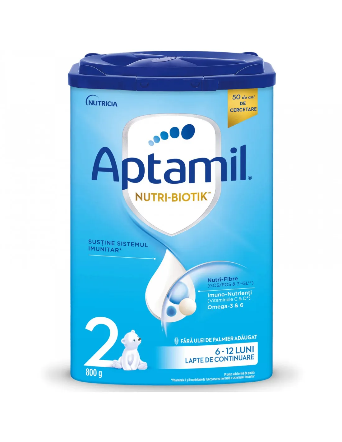 Aptamil 2, lapte de continuare 6-12 luni, 800 grame