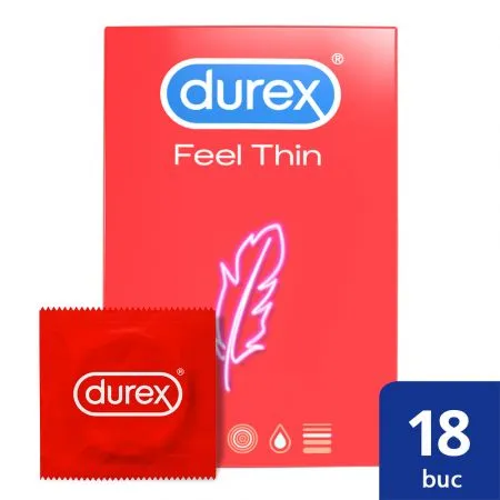 Prezervative Feel Thin, 18 bucati, Durex