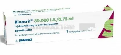 BINOCRIT 30000UI/0,75ml x 1 SOL. INJ. IN SERINGA PREUMPLUT 30000UI/0,75ml SANDOZ GMBH