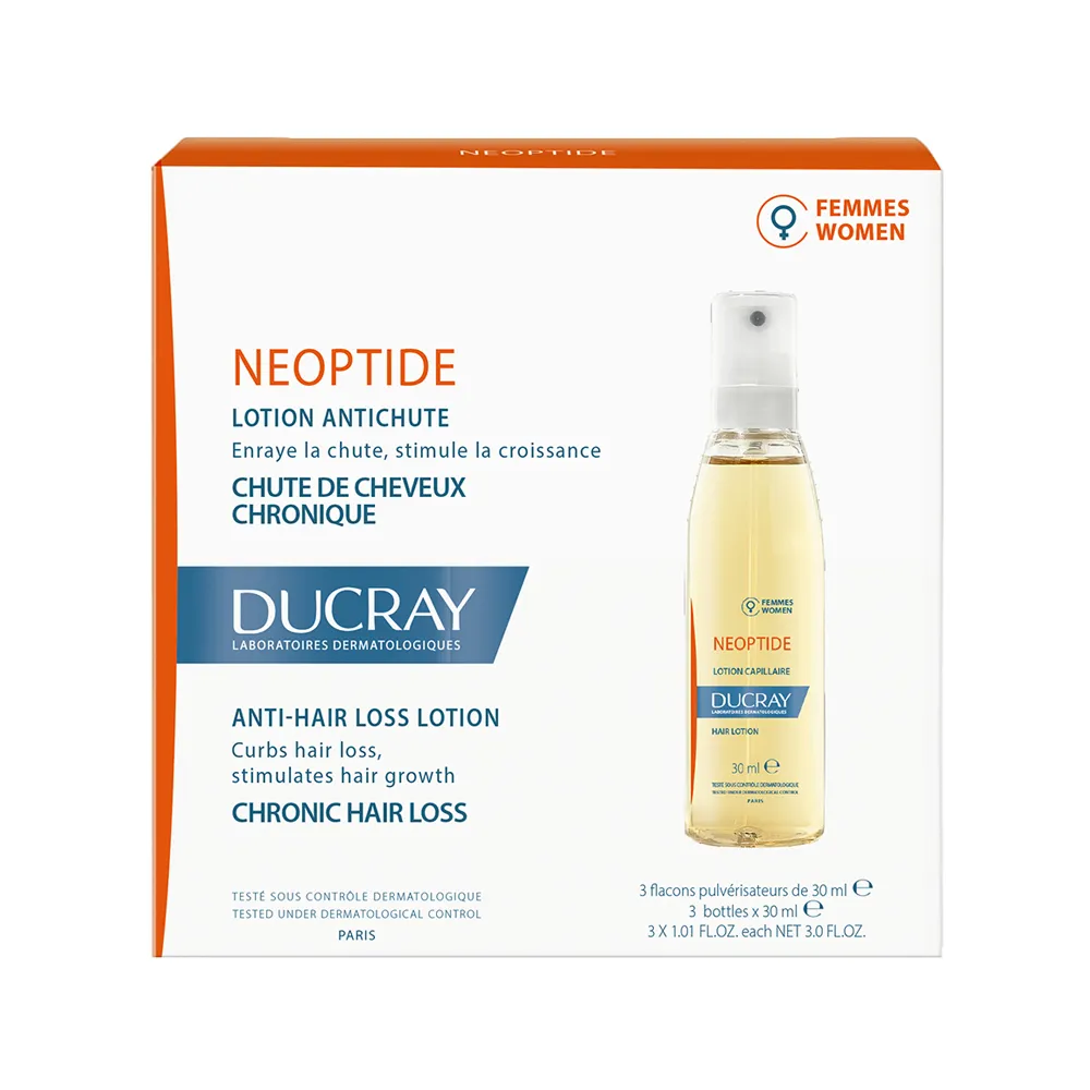 DUCRAY Tratament impotriva caderii parului pentru femei Neoptide, 3 x 30 ml