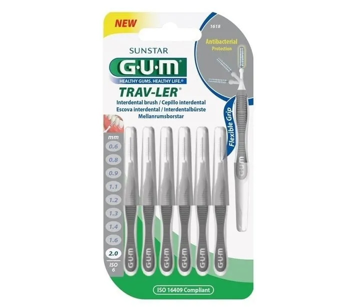 GUM PERII INTERDENTARE TRAV-LER 2.00 MM GRI 6BUC