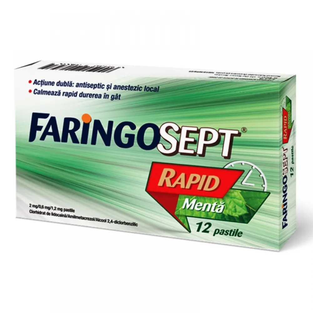 Faringosept rapid menta x 12 comprimate