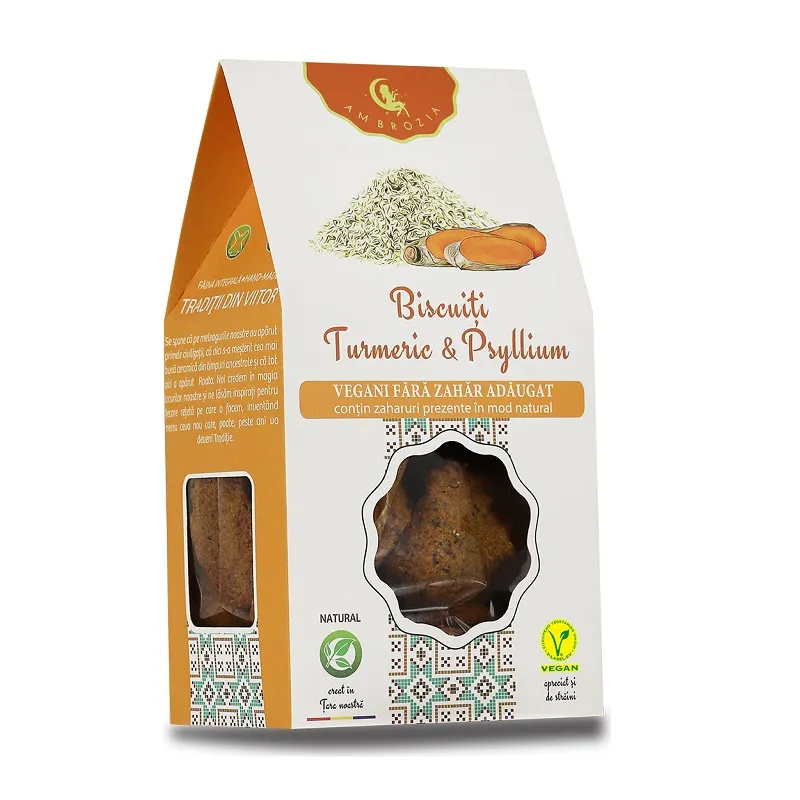 Biscuiti cu turmeric si psyllium x150gr (ambrozia)