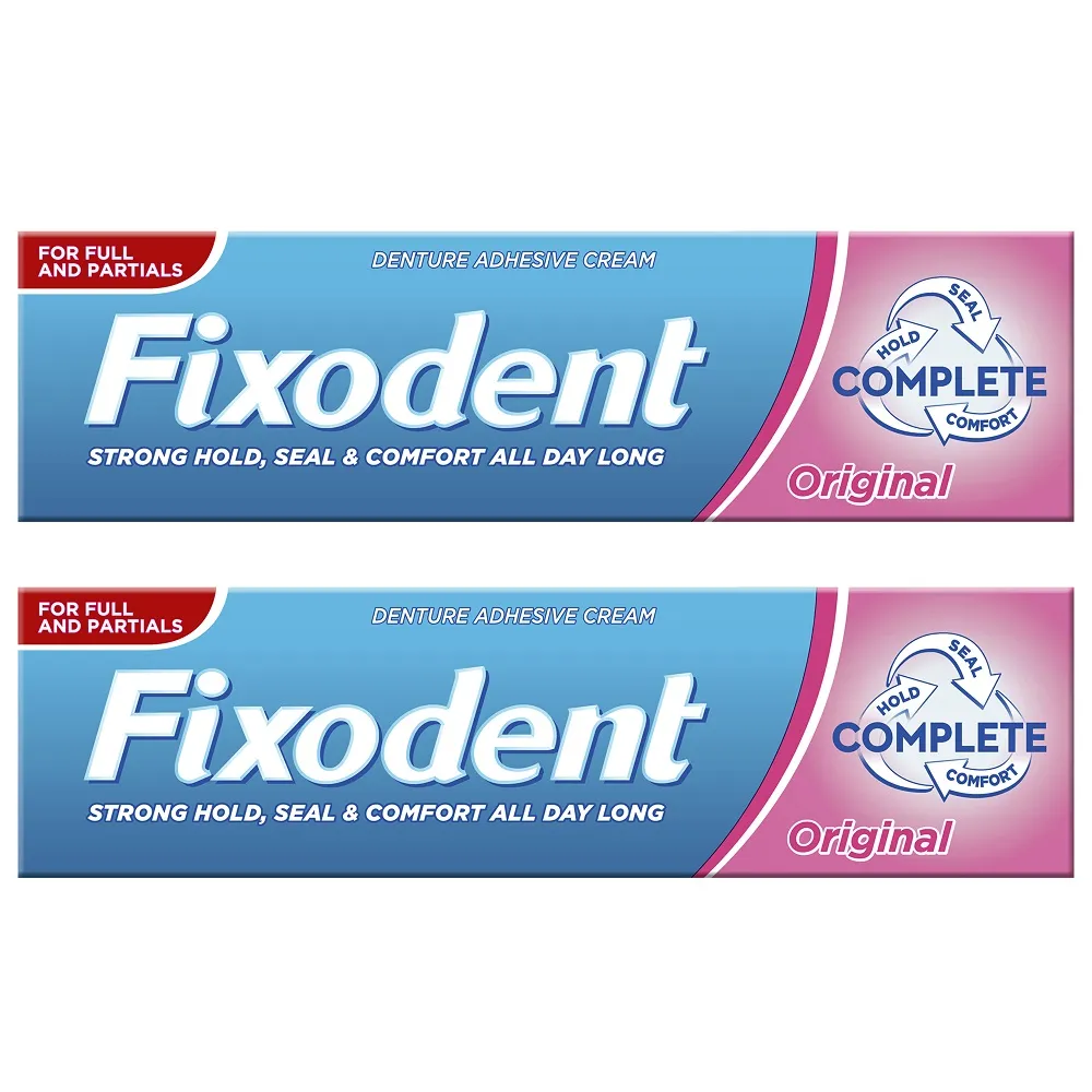 Fixodent Original crema adeziva pentru proteza dentara DuoPack, 47 g, 11(50%reducere), P&G