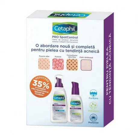 Cetaphil Pachet Spuma curatare, 235 ml+Crema hidratare SPF30, 120 ml