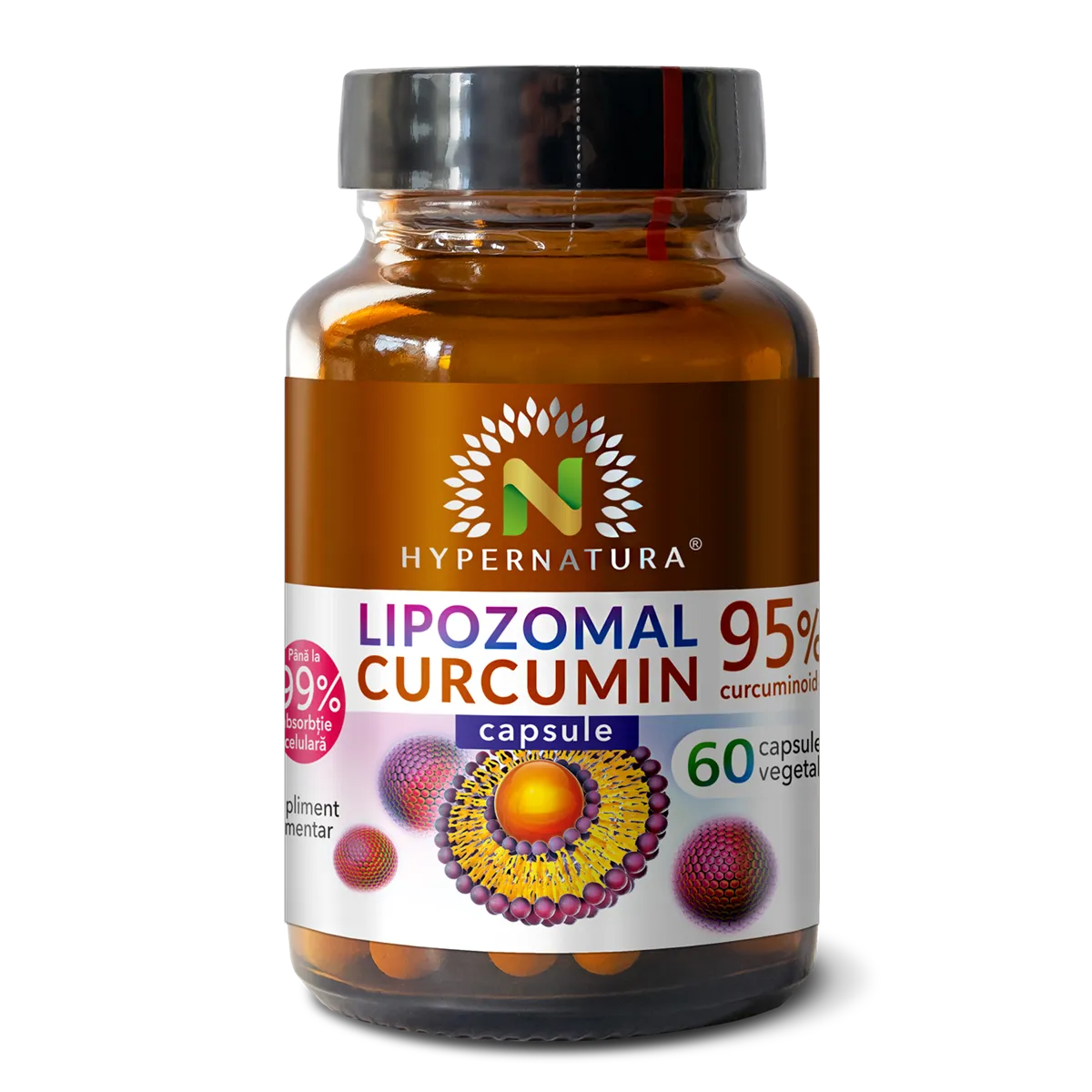 Lipozomal Curcumin 95%, 60 capsule vegetale, Hypernatura