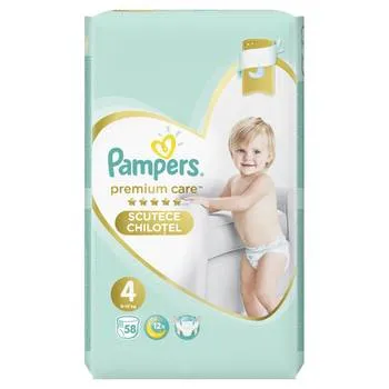 Scutece-chilotel Premium Care Pants Mega Box, Marimea4, 9-15kg, 58 bucati, Pampers