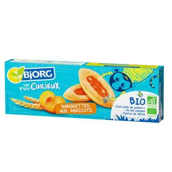 Biscuiti eco barcute cu caise, 120g, Bjorg