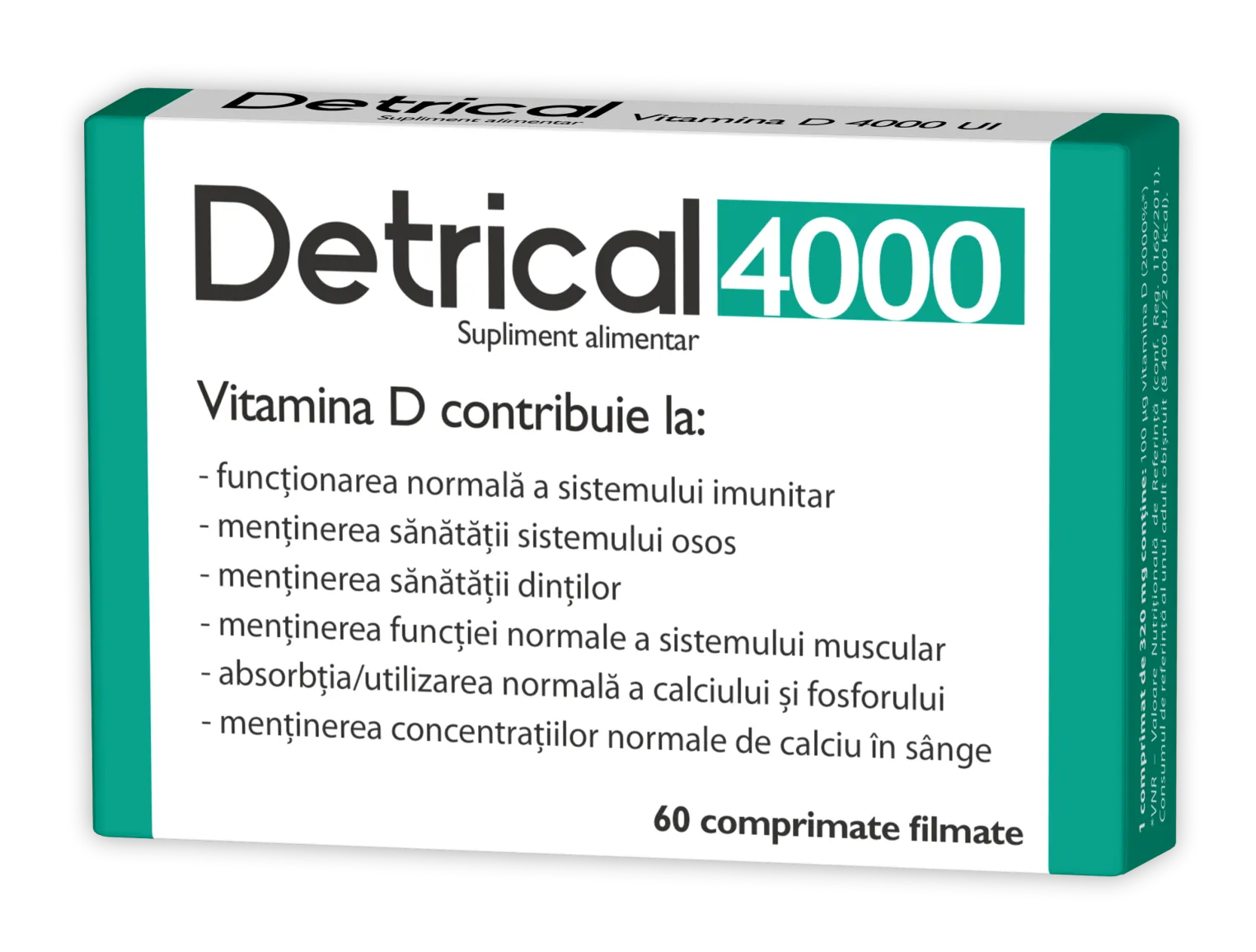 Detrical D3 4000 UI, 60 comprimate, Zdrovit