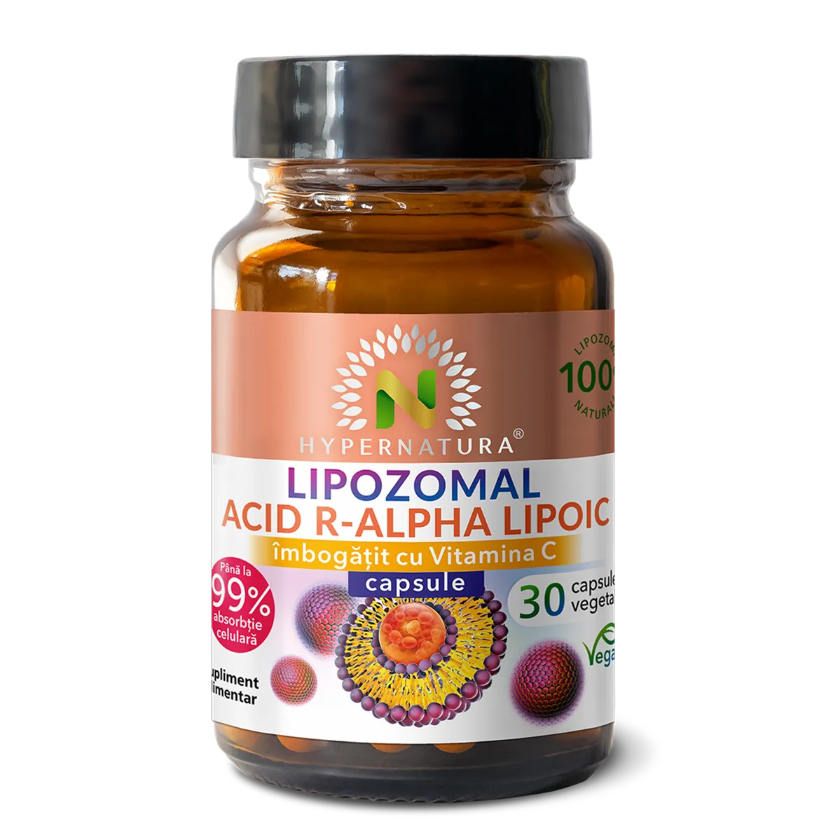 Lipozomal Acid R-Alpha-Lipoic, 30 capsule vegetale, Hypernatura