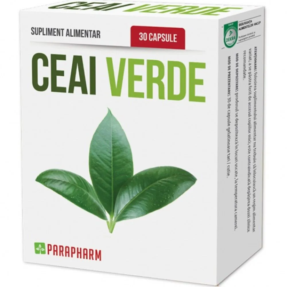 Ceai verde, 30 capsule, Parapharm