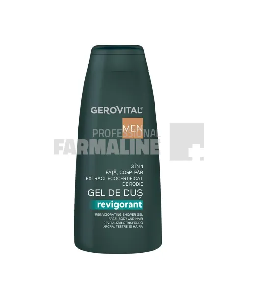 Gerovital Men Gel de dus revigorant 3 in 1 400 ml