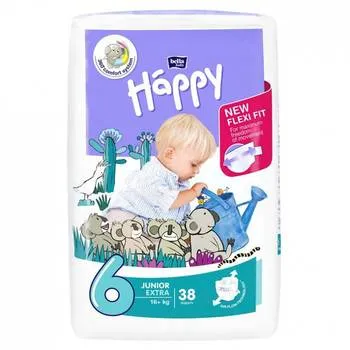 Scutece Happy Junior Extra 16kg+, 38 bucati, Bella Baby