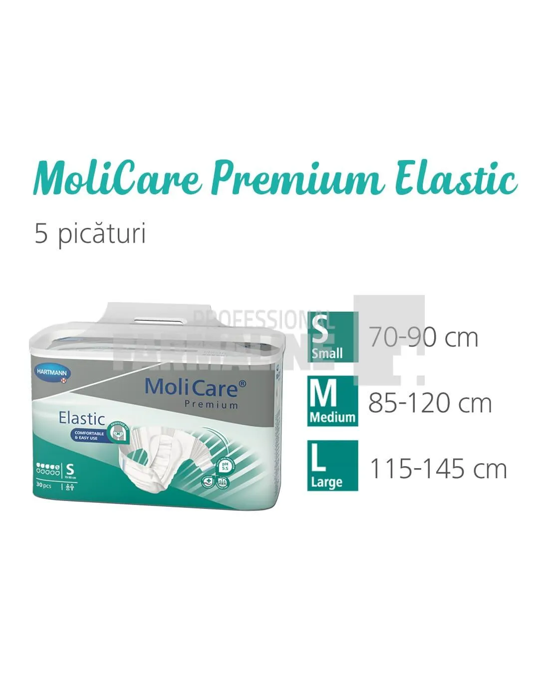 Hartmann Molicare Premium Elastic 5 picaturi Scutece incontinenta M 30 bucati