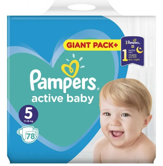 PAMPERS 5 Active Baby (11-16kg) x 78buc