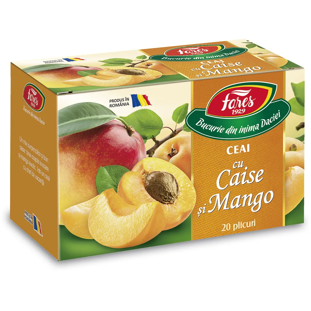 Ceai cu caise si mango, 20 plicuri, Fares