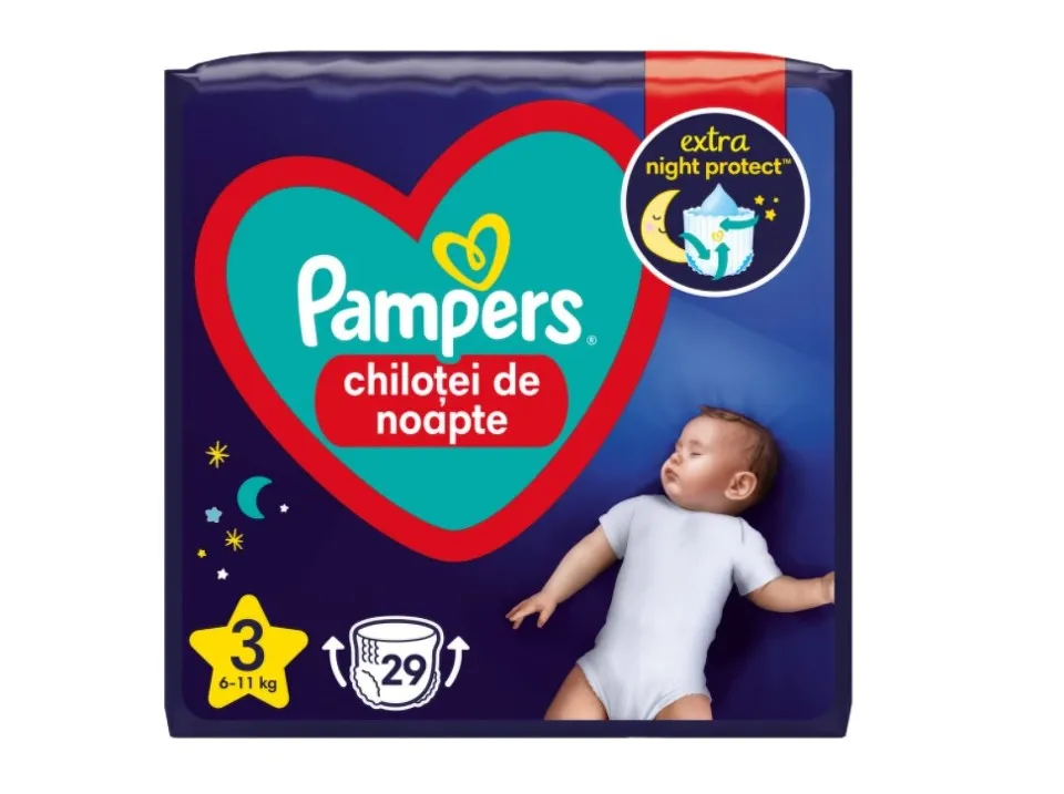 PAMPERS NIGHT PANTS 6-11KG SCUTECE CHILOTEL 29 BUCATI MARIMEA 3