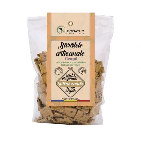 Saratele artizanale vegane, cu ceapa si in, 150g, Econatur