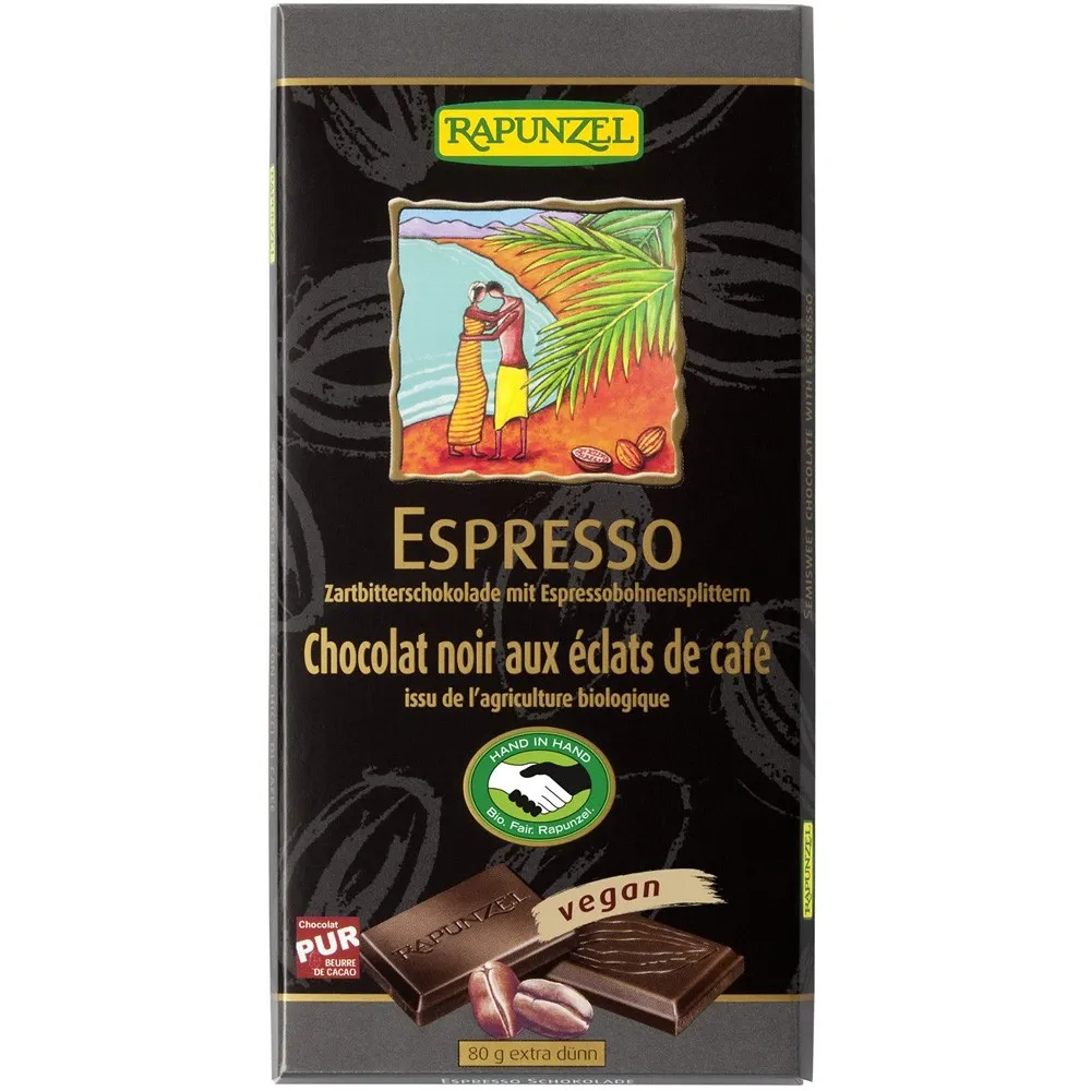 Ciocolata eco amaruie cu espresso x 80g (Rapunzel)