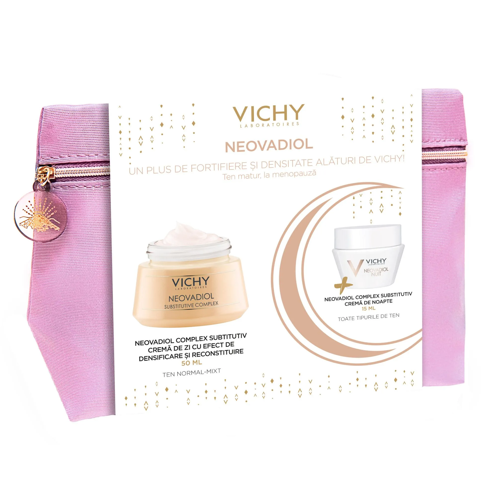 Pachet Vichy Crema de zi cu efect de densificare si reconstituire pentru ten normal-mixt Neovadiol, 50 ml + Crema de noapte Neovadiol, 15 ml