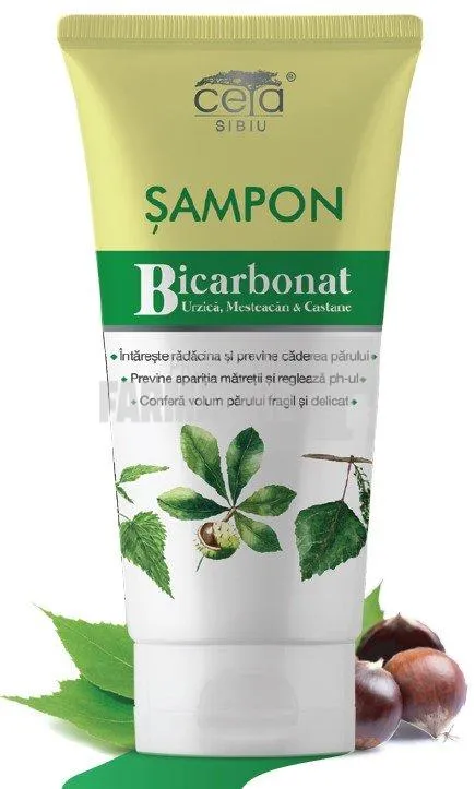 Sampon cu bicarbonat, urzica,mesteacan si castane 200 ml