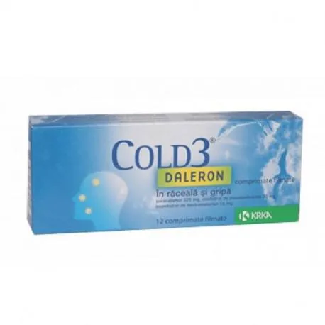 Daleron Cold 3, 12 comprimate filmate