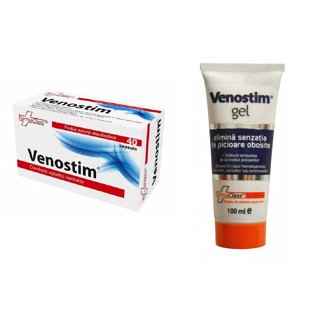 Pachet Venostim, 40 capsule  Venostim gel, 100 ml, Farmaclass