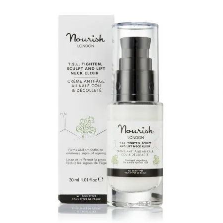 Crema pentru gat si decolteu T.S.L. Tighten, Sculpt and Lift Neck Elixir, 30 ml, Nourish London