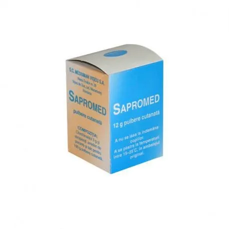 Sapromed pulbere cutanata 3 %, 12 g, iritatii la copii