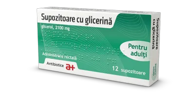 Supozitoare cu glicerina adulti, 12 supozitoare, Antibiotice