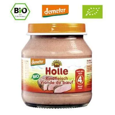 Piure Eco Carne de vita 4 luni+, 125 g, Holle