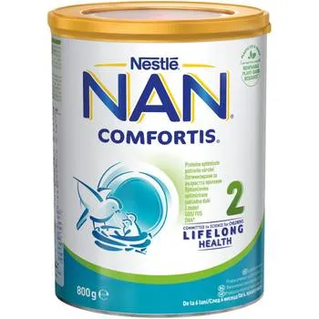 Lapte praf Nan 2 Comfortis +6 luni, 800g, Nestle